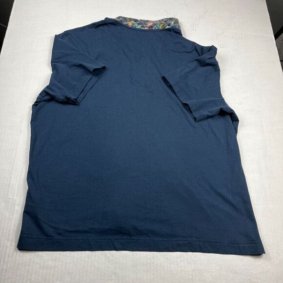 Robert Graham Mens Polo Shirt Blue Flip Contrast Collar Cotton Short Sleeve XXL - Picture 10 of 11